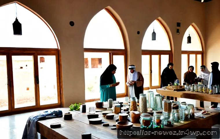 Home 30 업사이클링 스타트업의 커뮤니티 구축 방법 - Photorealistic community workshop in a modern Arab city, diverse Arab entrepreneurs and neighbors co...
